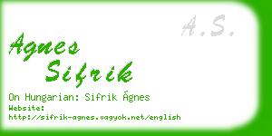agnes sifrik business card